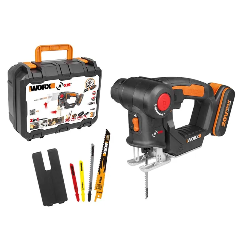 Лобзик и сабельная пила 2 в 1 WORX WX550 20V аккумуляторный — детальное фото